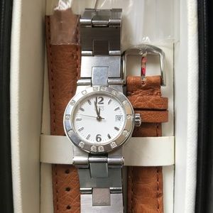 Movado women’s 14 sapphire stainless steel watch